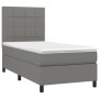 Boxspringbettmatratze und LED-Leuchten dunkelgrauer Stoff 90x200 cm von vidaXL, Betten und Lattenroste - Ref: Foro24-3134846,...