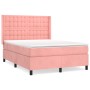 Box spring bed with pink velvet mattress 140x190 cm by vidaXL, Beds and slatted bases - Ref: Foro24-3132920, Price: 524,11 €,...