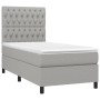 Cama box spring colchón y luces LED tela gris claro 90x190 cm de vidaXL, Camas y somieres - Ref: Foro24-3135077, Precio: 376,...