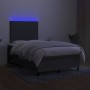 Box spring bed with mattress and LED dark gray fabric 120x200 cm by vidaXL, Beds and slatted bases - Ref: Foro24-3134702, Pri...