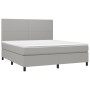 Cama box spring colchón y luces LED tela gris claro 180x200 cm de vidaXL, Camas y somieres - Ref: Foro24-3134733, Precio: 611...