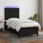 Box spring bed mattress and LED lights black fabric 100x200 cm by vidaXL, Beds and slatted bases - Ref: Foro24-3134695, Price...