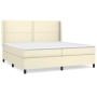 Box spring bed with cream synthetic leather mattress 200x200 cm by vidaXL, Beds and slatted bases - Ref: Foro24-3132461, Pric...