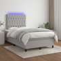 Cama box spring con colchón tela y LED gris claro 120x200 cm de vidaXL, Camas y somieres - Ref: Foro24-3135101, Precio: 444,6...