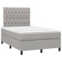 Box spring bed with fabric mattress and light gray LED 120x200 cm by vidaXL, Beds and slatted bases - Ref: Foro24-3135101, Pr...