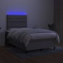 Cama box spring con colchón tela y LED gris claro 120x200 cm de vidaXL, Camas y somieres - Ref: Foro24-3135101, Precio: 444,6...