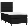 Boxspringbettmatratze und LED-Leuchten aus schwarzem Stoff 90x190 cm von vidaXL, Betten und Lattenroste - Ref: Foro24-3134839...