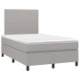 Cama box spring con colchón tela y LED gris claro 120x200 cm de vidaXL, Camas y somieres - Ref: Foro24-3134701, Precio: 427,4...