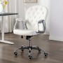 Silla de oficina giratoria de cuero sintético blanco de vidaXL, Sillas de oficina - Ref: Foro24-289362, Precio: 137,72 €, Des...