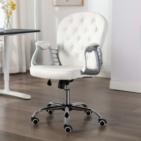 White synthetic leather swivel office chair by vidaXL, Office chairs - Ref: Foro24-289362, Price: 137,99 €, Discount: %