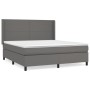 Box spring bed with gray synthetic leather mattress 180x200 cm by vidaXL, Beds and slatted bases - Ref: Foro24-3132397, Price...