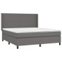 Cama box spring con colchón cuero sintético gris 180x200 cm de vidaXL, Camas y somieres - Ref: Foro24-3132397, Precio: 659,44...