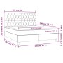 Box spring bed mattress and LED lights cream fabric 160x200 cm by vidaXL, Beds and slatted bases - Ref: Foro24-3135130, Price...