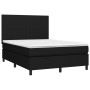 Boxspringbettmatratze und LED-Leuchten aus schwarzem Stoff 140x190 cm von vidaXL, Betten und Lattenroste - Ref: Foro24-313471...