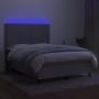 Cama box spring colchón y luces LED tela gris claro 140x190 cm de vidaXL, Camas y somieres - Ref: Foro24-3134789, Precio: 545...