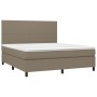 Cama box spring colchón y luces LED tela gris taupe 180x200 cm de vidaXL, Camas y somieres - Ref: Foro24-3134737, Precio: 634...