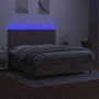 Cama box spring colchón y luces LED tela gris taupe 180x200 cm de vidaXL, Camas y somieres - Ref: Foro24-3134737, Precio: 634...