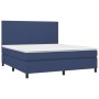 Cama box spring colchón y luces LED tela azul 160x200 cm de vidaXL, Camas y somieres - Ref: Foro24-3134731, Precio: 572,55 €,...