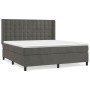 Box spring bed with dark gray velvet mattress 180x200 cm by vidaXL, Beds and slatted bases - Ref: Foro24-3132934, Price: 618,...