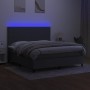 Box spring bed mattress and LED lights dark gray fabric 180x200 cm by vidaXL, Beds and slatted bases - Ref: Foro24-3134734, P...