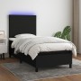 Boxspringbettmatratze und LED-Leuchten aus schwarzem Stoff 90x200 cm von vidaXL, Betten und Lattenroste - Ref: Foro24-3134687...