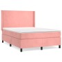 Box spring bed with pink velvet mattress 140x200 cm by vidaXL, Beds and slatted bases - Ref: Foro24-3132566, Price: 539,54 €,...