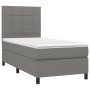 Boxspringbettmatratze und LED-Leuchten dunkelgrauer Stoff 100x200 cm von vidaXL, Betten und Lattenroste - Ref: Foro24-3134854...