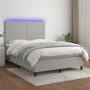 Cama box spring colchón y luces LED tela gris claro 140x200 cm de vidaXL, Camas y somieres - Ref: Foro24-3134717, Precio: 514...