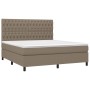 Cama box spring colchón y luces LED tela gris taupe 180x200 cm de vidaXL, Camas y somieres - Ref: Foro24-3135137, Precio: 674...