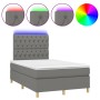 Cama box spring con colchón y LED tela gris oscuro 120x200 cm de vidaXL, Camas y somieres - Ref: Foro24-3135662, Precio: 433,...