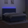 Box spring bed mattress and LED lights blue fabric 180x200 cm by vidaXL, Beds and slatted bases - Ref: Foro24-3135219, Price:...