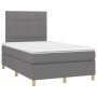 Box spring bed with mattress and LED dark gray fabric 120x200 cm by vidaXL, Beds and slatted bases - Ref: Foro24-3135422, Pri...