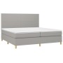 Cama box spring con colchón tela y LED gris claro 200x200 cm de vidaXL, Camas y somieres - Ref: Foro24-3135301, Precio: 652,8...