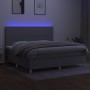 Box spring bed with fabric mattress and light gray LED 200x200 cm by vidaXL, Beds and slatted bases - Ref: Foro24-3135301, Pr...