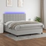 Cama box spring colchón y luces LED tela gris claro 160x200 cm de vidaXL, Camas y somieres - Ref: Foro24-3134885, Precio: 594...