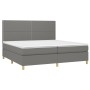 Box spring bed mattress and LED lights light gray fabric 200x200 cm by vidaXL, Beds and slatted bases - Ref: Foro24-3135382, ...