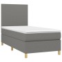 Boxspringbettmatratze und LED-Leuchten dunkelgrauer Stoff 90x190 cm von vidaXL, Betten und Lattenroste - Ref: Foro24-3135238,...