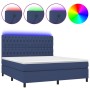 Cama box spring colchón y luces LED tela azul 180x200 cm de vidaXL, Camas y somieres - Ref: Foro24-3135139, Precio: 675,03 €,...