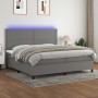 Cama box spring colchón y luces LED tela gris claro 200x200 cm de vidaXL, Camas y somieres - Ref: Foro24-3134822, Precio: 700...