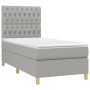 Boxspringbettmatratze und LED-Leuchten aus hellgrauem Stoff 90x190 cm von vidaXL, Betten und Lattenroste - Ref: Foro24-313563...