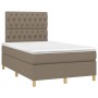 Boxspringbett mit Matratze und LED-Stoff in Taupegrau, 120 x 200 cm von vidaXL, Betten und Lattenroste - Ref: Foro24-3135665,...