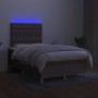 Box spring bed with mattress and LED taupe gray fabric 120x200 cm by vidaXL, Beds and slatted bases - Ref: Foro24-3135665, Pr...