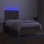 Cama box spring con colchón y LED tela gris taupe 120x200 cm de vidaXL, Camas y somieres - Ref: Foro24-3135425, Precio: 457,9...