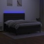 Boxspringbettmatratze und LED-Leuchten aus schwarzem Stoff 160x200 cm von vidaXL, Betten und Lattenroste - Ref: Foro24-313512...