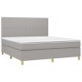 Cama box spring colchón y luces LED tela gris claro 160x200 cm de vidaXL, Camas y somieres - Ref: Foro24-3135285, Precio: 584...