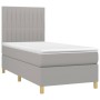 Box spring bed mattress and LED lights light gray fabric 90x200 cm by vidaXL, Beds and slatted bases - Ref: Foro24-3135565, P...