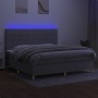 Cama box spring con colchón tela y LED gris claro 200x200 cm de vidaXL, Camas y somieres - Ref: Foro24-3135461, Precio: 653,6...