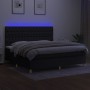 Box spring bed mattress and LED lights black fabric 200x200 cm by vidaXL, Beds and slatted bases - Ref: Foro24-3135703, Price...