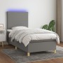 Boxspringbettmatratze und LED-Leuchten dunkelgrauer Stoff 80x200 cm von vidaXL, Betten und Lattenroste - Ref: Foro24-3135230,...