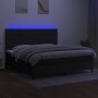 Boxspringbettmatratze und LED-Leuchten aus schwarzem Stoff 200x200 cm von vidaXL, Betten und Lattenroste - Ref: Foro24-313490...